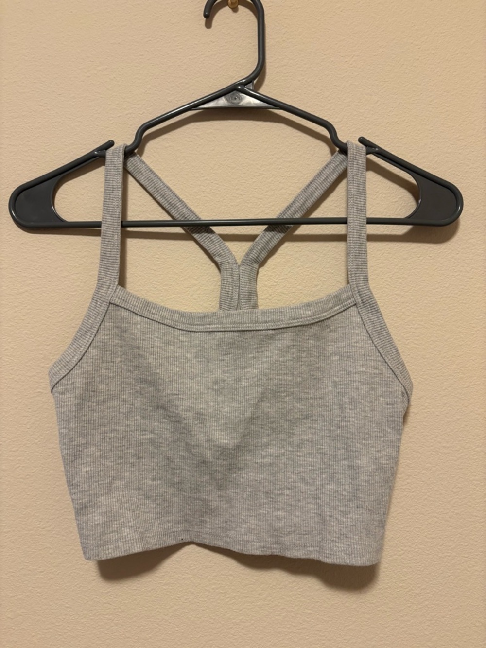 PacSun Light Gray Ribbed Crop Tank Top